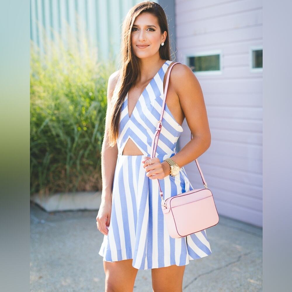 Lovers + Friends Sleeveless Cut-out Mini Dress in Nautical Stripes Small - Picture 10 of 14